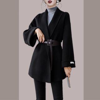 Set: Open-front Coat + Waist Belt