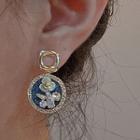Rose Alloy Dangle Earring 1 Pair - Gold - One Size