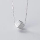 S925 Sterling Silver Cube Pendant Necklace As Shown In Figure - One Size