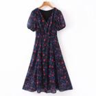 Floral Long-sleeve A-line A-line Dress
