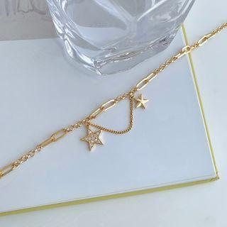 Rhinestone Alloy Star Bracelet Star Bracelet - Gold - One Size