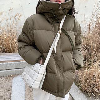 Funnel-neck Reversible Puffer Jacket