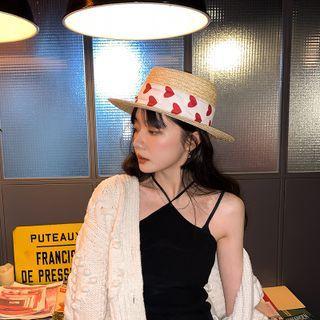 Straw Sun Hat Beige - M- 56-58cm