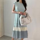 Ruffle-hem Sleeveless Long Dress