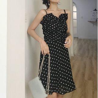 Spaghetti Strap Dotted Mini A-line Sundress