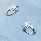 925 Sterling Silver Fish Earring 1 Pair - S925 Silver Earrings - One Size
