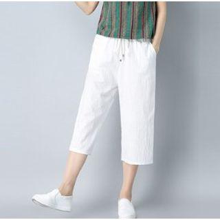 Set: Short-sleeve Striped T-shirt + Capri Pants