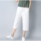 Set: Short-sleeve Striped T-shirt + Capri Pants
