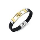Fashion Simple Plated Gold Cross Geometry 316l Stainless Steel Silicone Bracelet Golden - One Size