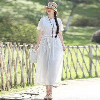 Ethnic Plain Retro Dress