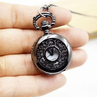 Chain Necklace With Leaves Pocket Watch Design As Shown In Figure - One Size