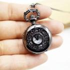 Chain Necklace With Leaves Pocket Watch Design As Shown In Figure - One Size