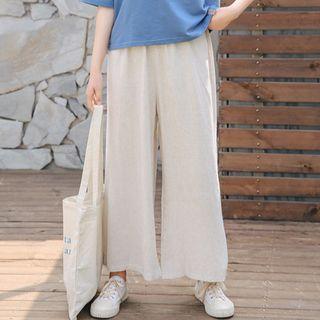 Drawstring Waist Wide-leg Pants As Shown In Figure - One Size