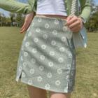 Floral Mini Straight-fit Skirt
