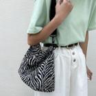 Zebra-print Chain Strap Tote Bag
