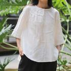 3/4-sleeve Frog-buttoned Top