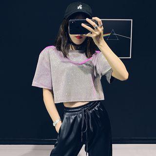 Glitter Loose-fit Crop Top