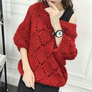 Set: Open Knit Sweater + Midi Tank Dress