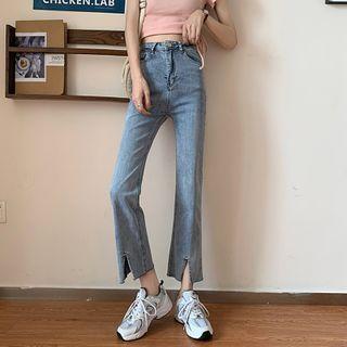 High-waist Slit Jeans