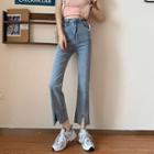 High-waist Slit Jeans
