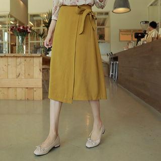 Midi Surplice-wrap Skirt