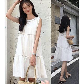Sleeveless Contrast Stitching Dress