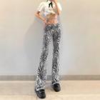 Zebra Print Strappy Loose-fit Pants