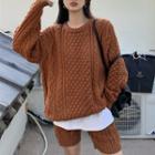 Pointelle Knit Sweater / Drawstring Shorts