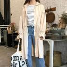 Buttoned Trench Coat Almond - One Size