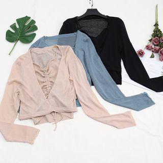Set Of 2: Long-sleeve Lightweight Cardigan + Camisole Top