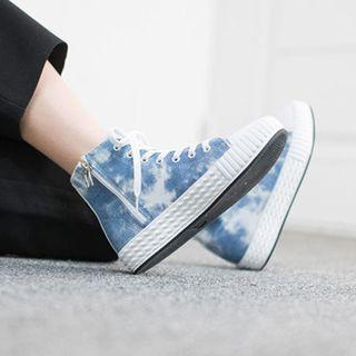 Gradient Lace-up High-top Sneakers