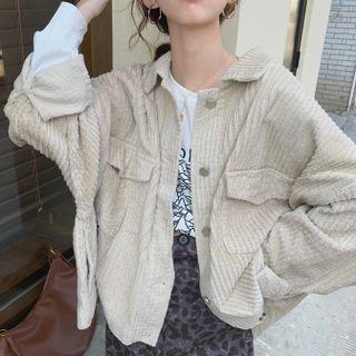 Corduroy Flap Pocket Jacket Khaki - One Size