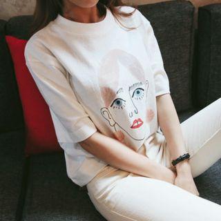 Short-sleeve Illustrated Cotton T-shirt