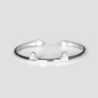 Bear Ear Sterling Silver Open Ring Silver - One Size