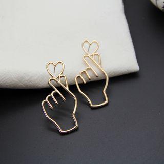Alloy Heart & Hands Earring
