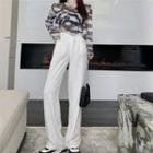 Tie-dyed Sheer Crop T-shirt / Wide-leg Dress Pants