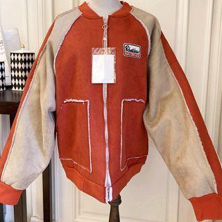 Graphic Print Color Block Bomber Jacket