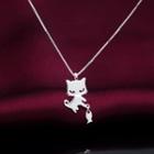 Cat Necklace S925 Silver - Silver - One Size