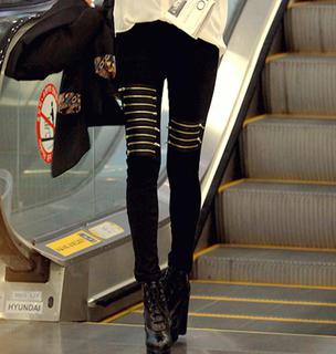 Zipper-accent Skinny Pants