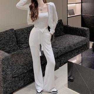 Cropped Hooded Zip Jacket / Pants / Camisole Top