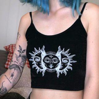 Sun Print Crop Camisole Top