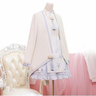 Embroidered Tasseled Long-sleeve Dress