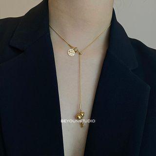 Chinese Characters Stainless Steel Pendant Necklace E25 - Gold - One Size