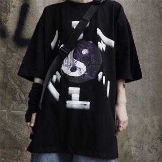 Tai Chi Print Short-sleeve Round Neck T-shirt