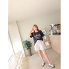 Plus Size Letter Embroidered T-shirt