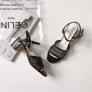 Mesh-trim Sandals
