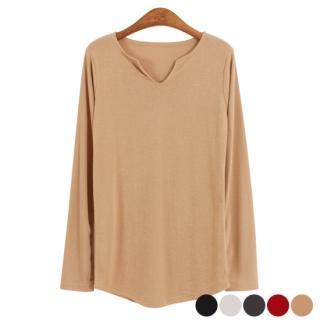 Open-placket Long-sleeve Top