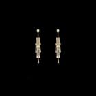 Rhinestone Fringed Drop Earring 1 Pair - S925 Silver Needle Earrings - One Size
