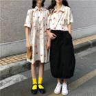Floral Loose-fit Short-sleeve Shirt / Dress