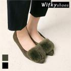 Faux-fur Patch Faux-suede Flats